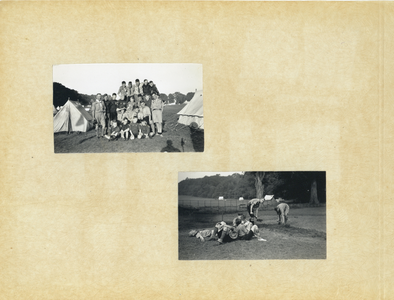 818626 Afbeelding van een bladzijde uit een fotoalbum van scoutinggroep Salwega uit Utrecht met foto's van de Northern ...